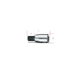 Beta 900ME 3 Chiavi a bussola a mano a giravite maschio esagonale con attacco quadro femmina 1/4" cromate - inserti bruniti 0090