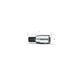 Beta 900ME 3 Chiavi a bussola a mano a giravite maschio esagonale con attacco quadro femmina 1/4" cromate - inserti bruniti 0090