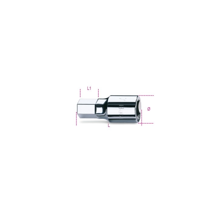 Beta 928ME 14 Chiavi a bussola a mano maschio esagonale con attacco quadro femmina 3/4" cromate 009280514
