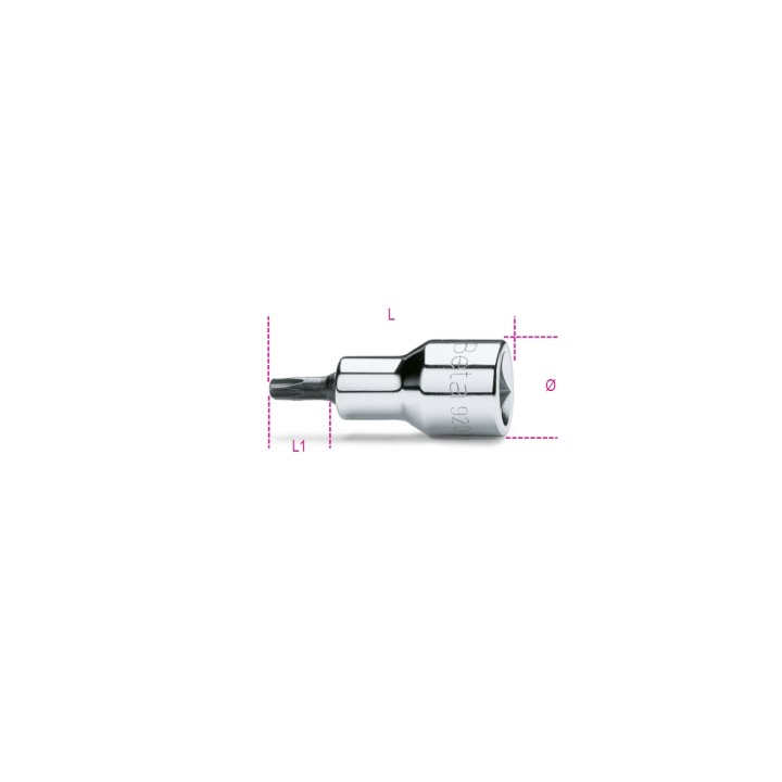 Beta 920TX-L 40 Chiavi a bussola a mano maschio per viti con impronta Torx®, con attacco quadro femmina 1/2" cromate - inserti b
