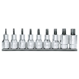Beta 920TX/SB9 Serie di 9 chiavi a bussola maschio per viti con impronta Torx® (art. 920TX) su supporto 009200532