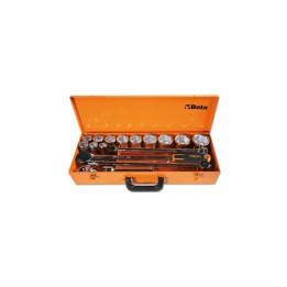 Beta 928AS/C12 Assortimento di 12 chiavi a bussola a mano esagonali e 5 accessori in cassetta di lamiera 009280968