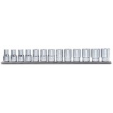 Beta 920A/SB13 Serie di 13 chiavi a bussola a mano bocca esagonale (art. 920A) su supporto 009200040