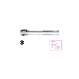 Beta 920M/55 Cricchetto reversibile con attacco quadro maschio 1/2" con impugnatura in metallo cromato 009200893