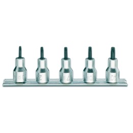 Beta 920RTX/SB5 Serie di 5 chiavi a bussola maschio per viti con impronta Tamper Resistant Torx® (art. 920RTX) su supporto 00920