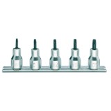 Beta 920RTX/SB5 Serie di 5 chiavi a bussola maschio per viti con impronta Tamper Resistant Torx® (art. 920RTX) su supporto 00920