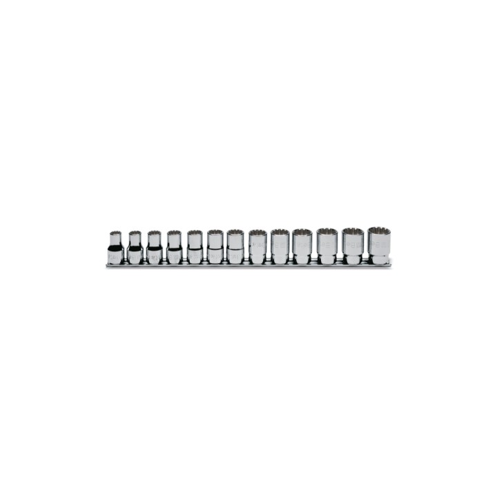 Beta 920U/SB13 Serie di chiavi a bussola a mano multimpronta con attacco quadro femmina 1/2" bocca esagonale, cromate 009201740