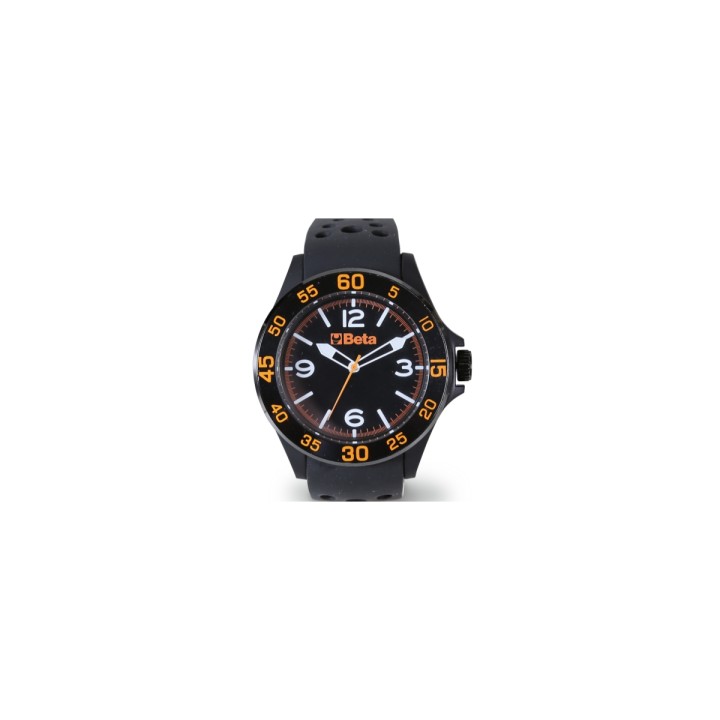 Beta 9593W Orologio analogico, cassa in plastica soft touch con ghiera in metallo, water resistant 3ATM, cinturino in silicone 0