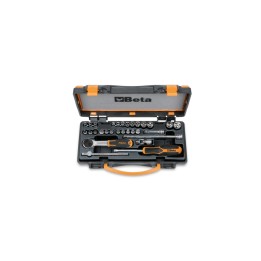 Beta 900/C24 Assortimento di 13 chiavi a bussola a mano esagonali, 11 a giravite e 6 accessori in cassetta di lamiera 009000956