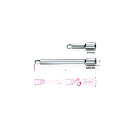 Beta 900AN/50 Prolunghe a mano con attacchi quadri, maschio e femmina 1/4" angolari, cromate 009000825