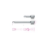 Beta 900AN/50 Prolunghe a mano con attacchi quadri, maschio e femmina 1/4" angolari, cromate 009000825