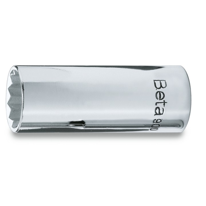 Beta 900AS-MBL 7/32 Chiavi a bussola a mano con attacco quadro femmina 1/4", tipo lungo bocca poligonale, cromate 009000327