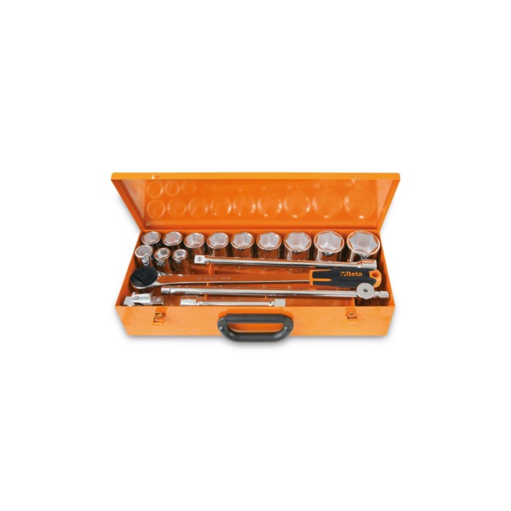 Beta 928A/C12 Assortimento di 12 chiavi a bussola esagonali e 5 accessori in cassetta di lamiera 009280955