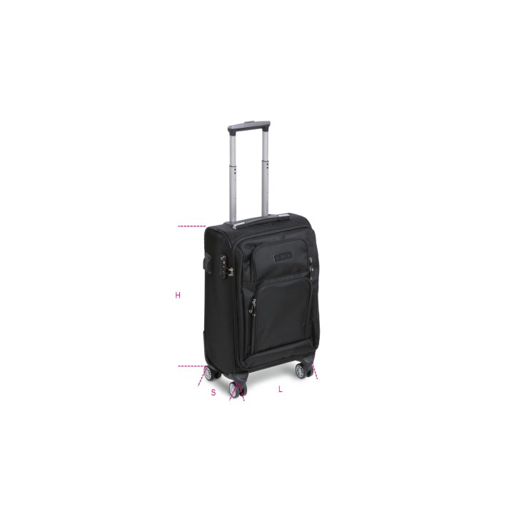 Beta 9544C Trolley dimensioni formato cabina con 4 ruote doppie, lucchetto TSA, porta USB + jack 3,5 mm 095440101