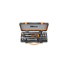 Beta 910A/C16HR Assortimento di 16 chiavi a bussola a mano esagonali e 5 accessori in cassetta di lamiera 009100935