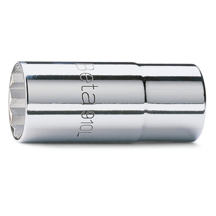 Beta 910BL 13 Chiavi a bussola a mano con attacco quadro femmina 3/8", tipo lungo bocca poligonale, cromate 009100313