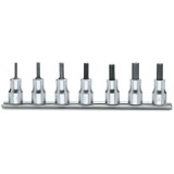 Beta 910PE/SB7 Serie di 7 chiavi a bussola maschio esagonale (art. 910PE) su supporto 009100503