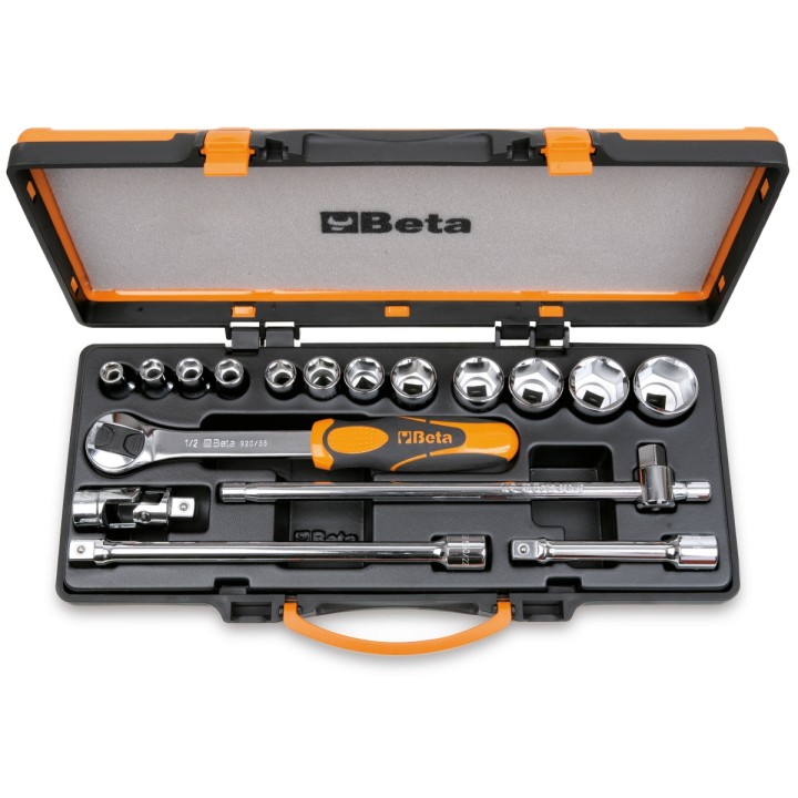 Beta 920A/C12X 12 chiavi a bussola a mano esagonali e 5 accessori in cassetta di lamiera 009200933