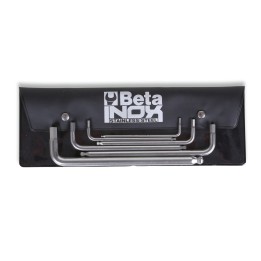 Beta 96BPINOX/B6 Serie di 6 chiavi maschio esagonale piegate con estremità sferica, in acciaio inossidabile, in busta 000961455