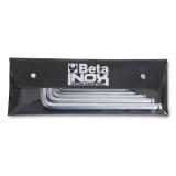 Beta 96BPINOX/B6 Serie di 6 chiavi maschio esagonale piegate con estremità sferica, in acciaio inossidabile, in busta 000961455