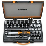 Beta 920A/C33 20 chiavi a bussola a mano esagonali, 13 a giravite e 5 accessori in cassetta di lamiera 009200985