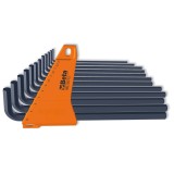 Beta 96L/SC12 Serie di 12 chiavi maschio esagonale piegate tipo lungo (art. 96L) con supporto 000960929