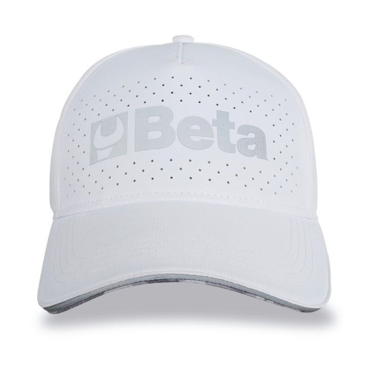 Beta 9525WB Cappellino Beta da baseball bianco con visiera curva 095251032
