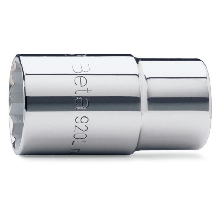 Beta 920BL 21 Chiavi a bussola a mano con attacco quadro femmina 1/2", tipo lungo bocca poligonale, cromate 009200321