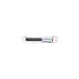 Beta 920ES-XL 9 Chiavi a bussola a mano maschio per viti con impronta esascanalata con attacco quadro femmina 1/2" cromate - ins