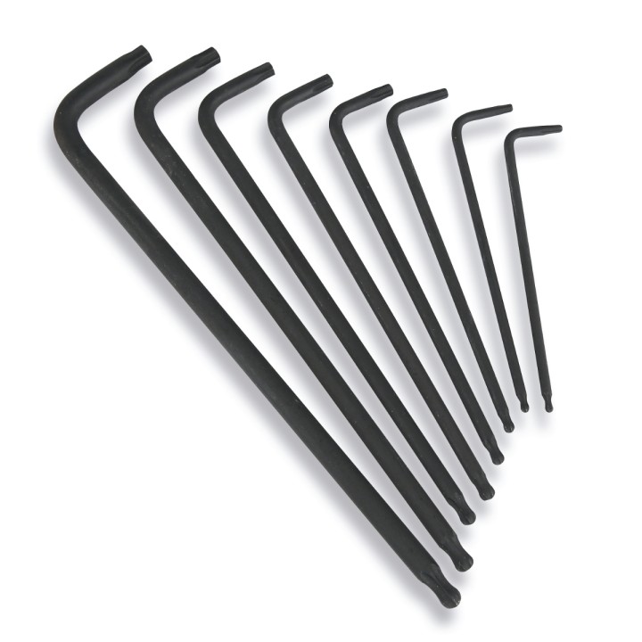 Beta 97BRTXL/SC8 Serie di 8 chiavi maschio piegate con un'estremità sferica per viti con impronta Tamper Resistant Torx® 0009704