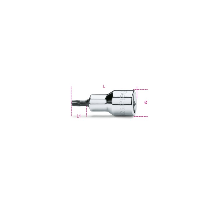 Beta 920RTX 40 Chiavi a bussola a mano maschio per viti con impronta Tamper Resistant Torx®, con attacco quadro femmina 1/2" cro