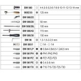 Beta BW 903E/C42 Assortimento di 13 chiavi a bussola esagonali, 18 inserti per avvitatori, 4 chiavi maschio esagonale piegate e 