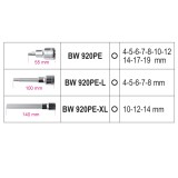 Beta BW 923E-PE/C18 Assortimento di 18 chiavi a bussola per viti con impronta esagonale in cassetta di plastica 009236028