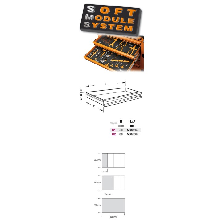 Beta M145 Termoformato morbido con assortimento di utensili 024500145