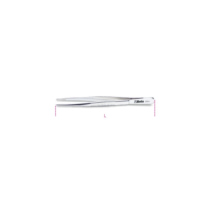 Beta 994 150 Pinzetta a molla a punte larghe diritte arrotondate zigrinate in acciaio inossidabile 009940001