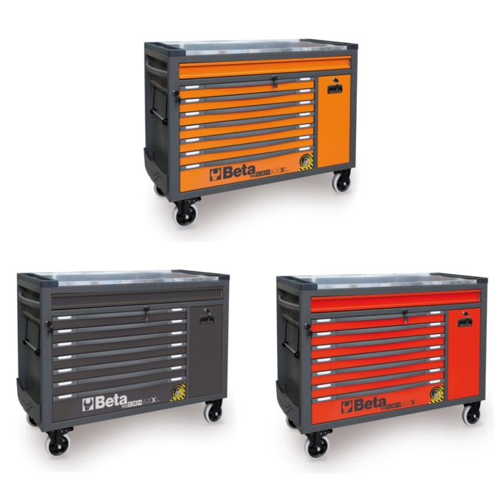 Beta BW 2400 RSC24AXXL-O Cassettiera mobile con 8 cassetti, versione lunga, dotata di sistema antiribaltamento e assortimento di