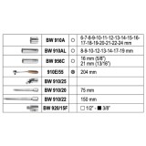 Beta BW 913E/C33 Assortimento di 28 chiavi a bussola esagonali e 5 accessori, in cassetta di plastica 009136133