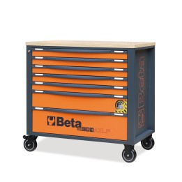 Beta RSC24AXLP/7-A Cassettiera mobile 7 cassetti con piano di lavoro in legno e sistema antiribaltamento, modello lungo 02400457