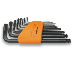 Beta 96BP/SC9 Serie di 9 chiavi maschio esagonale piegate con estremità sferica (art. 96BP) con supporto 000960974