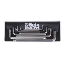 Beta 96BPINOX/B9 Serie di 9 chiavi maschio esagonali piegate in acciaio inossidabile, in busta 000961456