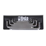 Beta 96BPINOX/B9 Serie di 9 chiavi maschio esagonali piegate in acciaio inossidabile, in busta 000961456