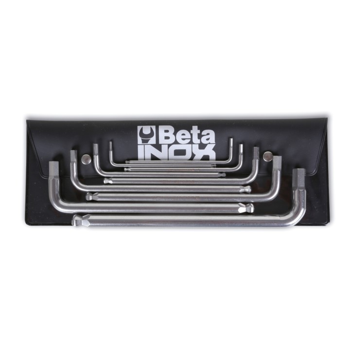 Beta 96BPINOX/B9 Serie di 9 chiavi maschio esagonali piegate in acciaio inossidabile, in busta 000961456