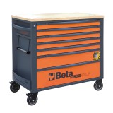 Beta RSC24AXLP/7-R Cassettiera mobile 7 cassetti con piano di lavoro in legno e sistema antiribaltamento, modello lungo 02400457