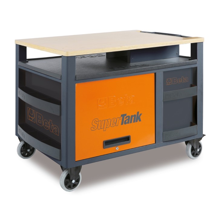 Beta RSC28-R Carrello SuperTank con piano di lavoro in legno e 10 cassetti 028003003