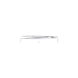 Beta 992 150 Pinzetta a molla con perno a punte fini diritte arrotondate zigrinate in acciaio inossidabile 009920001