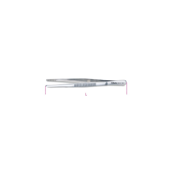 Beta 994TF Pinzetta a molla, antiacido antimagnetica a punte larghe diritte arrotondate, zigrinate in acciaio inossidabile 00994