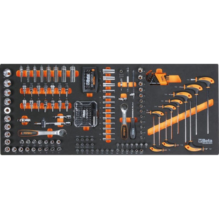 Beta BW 2400SXLR9/E-XXL Cassettiera mobile con nove cassetti, con sistema antiribaltamento, modello lungo, e assortimento di 716