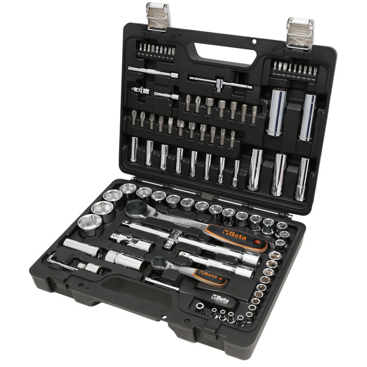 Beta BW 903E/C98 Assortimento di 45 chiavi a bussola esagonali, 35 inserti per avvitatori, 4 chiavi maschio esagonali piegate e 