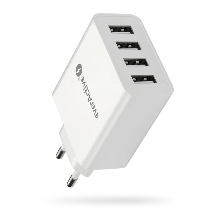 Caricabatterie EVERACTIVE SC-400 4 x USB 5A bianco