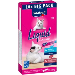 VITAKRAFT Snack liquido fegato con salmone - premietto per gatti - 16x15g
